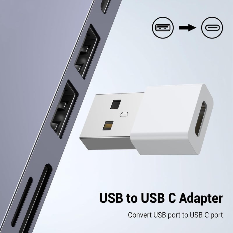 Pastall 10Pack USB to USBC Adapter,usbc to USB Adapter for iPhone 17/16/15 Charger,iPhone 17/16/15 Pro Max Plus,iPad 9/10 Air 5 Mini 6,Car,Samsung S25 S24 S23 Plus Ultra etc. - Image 2